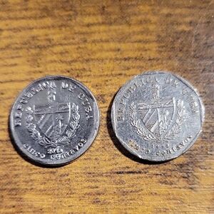Cuban Five Centavos Coins